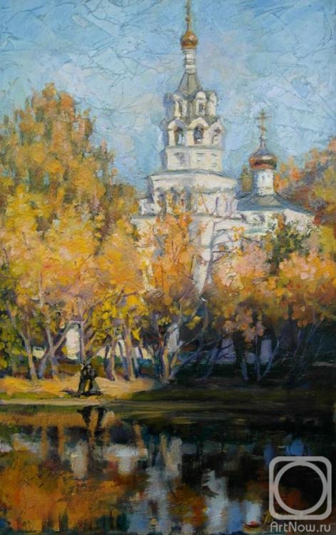 Nikonova Olga. Over the pond. Ilyinsky Cathedral in Moscow in Cherkizovo