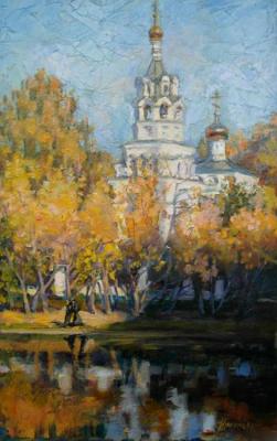 Over the pond. Ilyinsky Cathedral in Moscow in Cherkizovo. Nikonova Olga