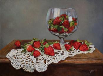 Strawberries on lace