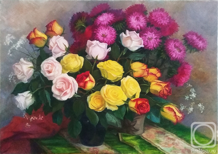 Shumakova Elena. Roses and asters