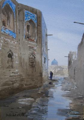 Street after rain (Bukhara Ulugbek). Mukhamedov Ulugbek