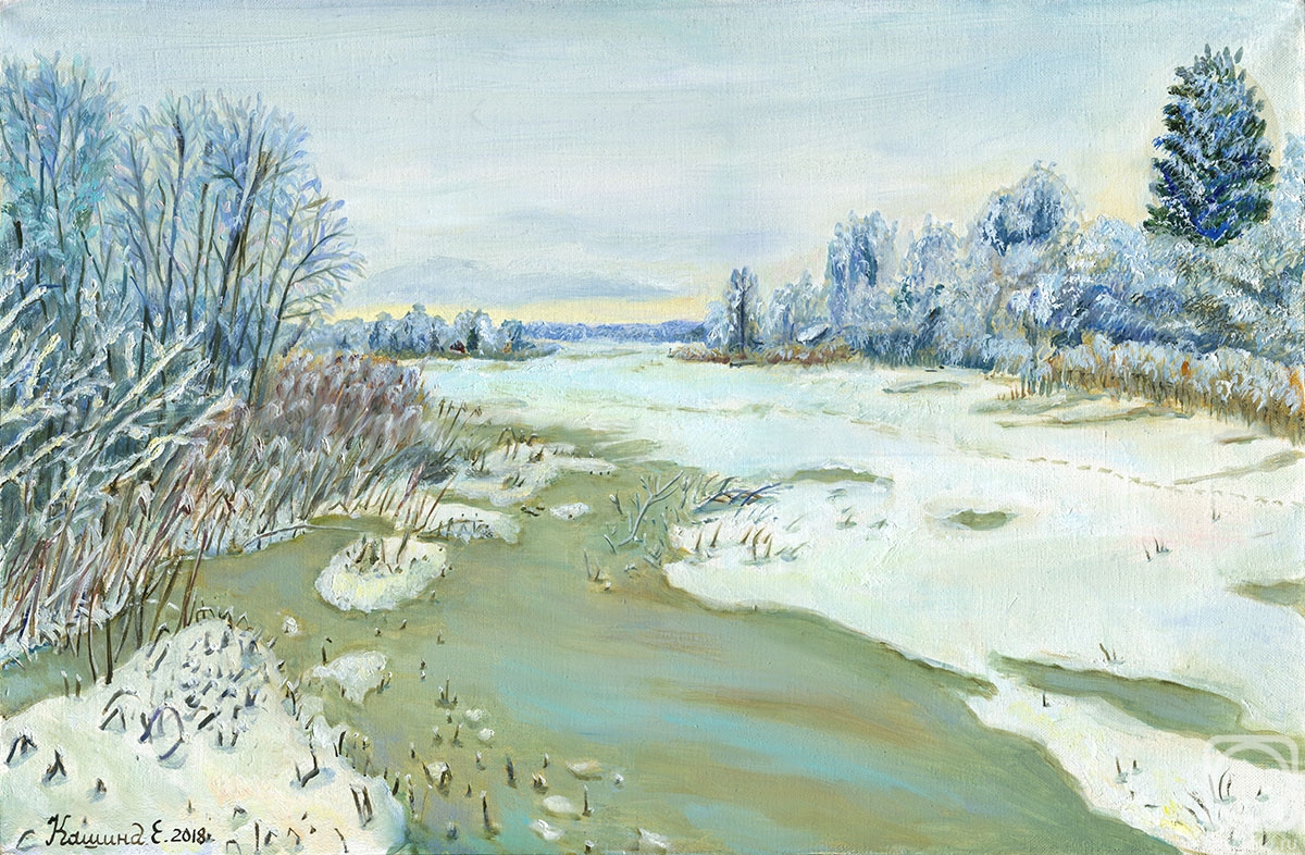 Kashina Eugeniya. Frozen lake. Vyshniy Volochek, Tver region
