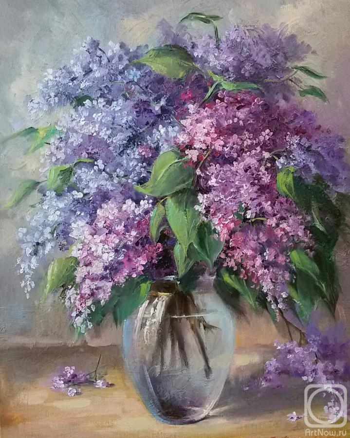 Картина букет сирени в вазе