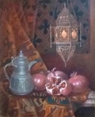 Oriental still life (Pomegranates In The Painting). Smirniva Olga