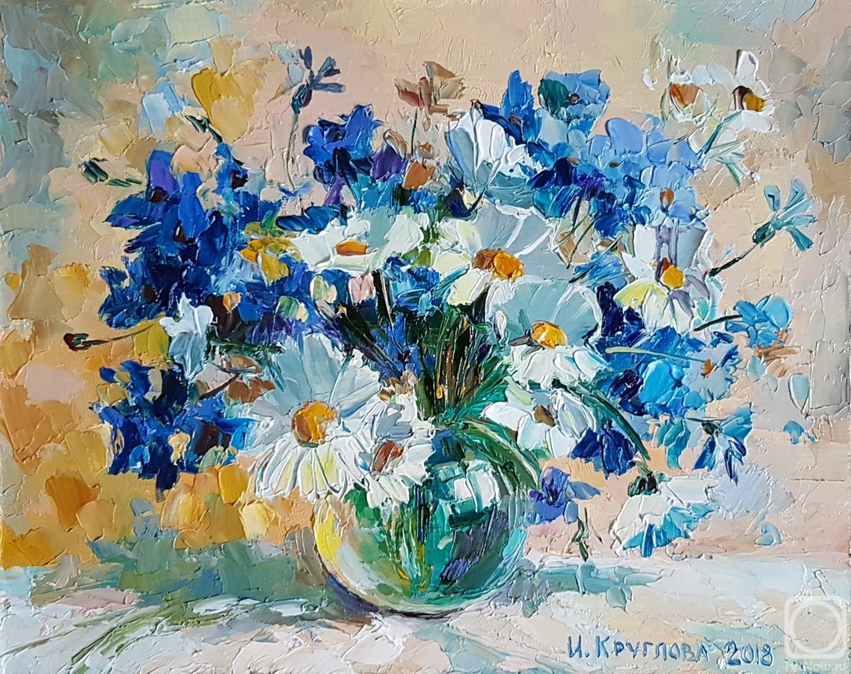Kruglova Irina. Cornflowers with daisies