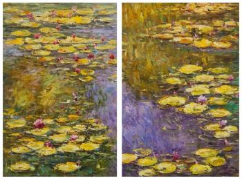 Water lilies, N21, copy of Claude Monet's painting. Diptych. Kamskij Savelij