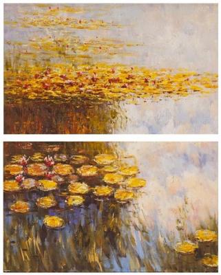 Water lilies, N6, copy of Claude Monet's painting. Diptych. Kamskij Savelij