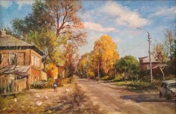 Autumn in the city of Pavlovsky Posad. Lukin Street (Pavlovsky Posad Painting). Fedorenkov Yury