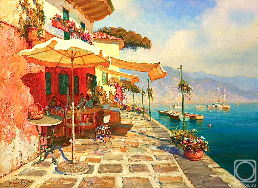 Obukhovskiy Yuriy. Portofino. Cafe by the sea