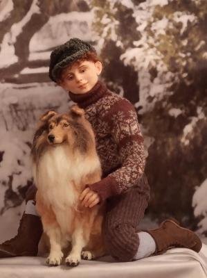 Boy with a dog. Starostina Galina