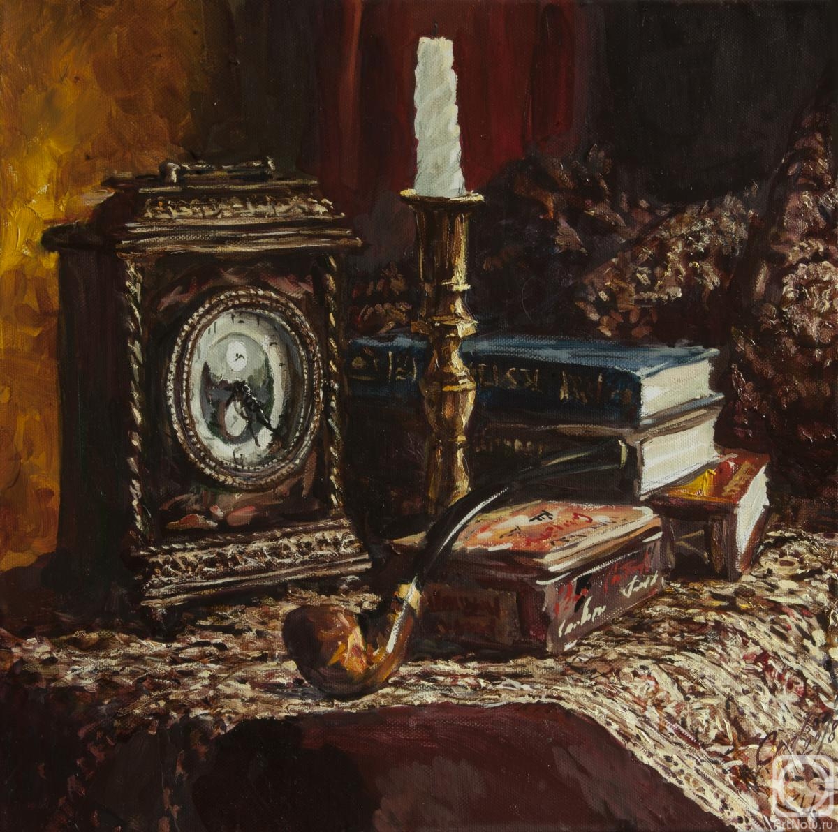 Stroev Mikhail. Still life with clock and phone