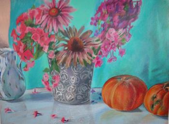 Flowers with pumpkins