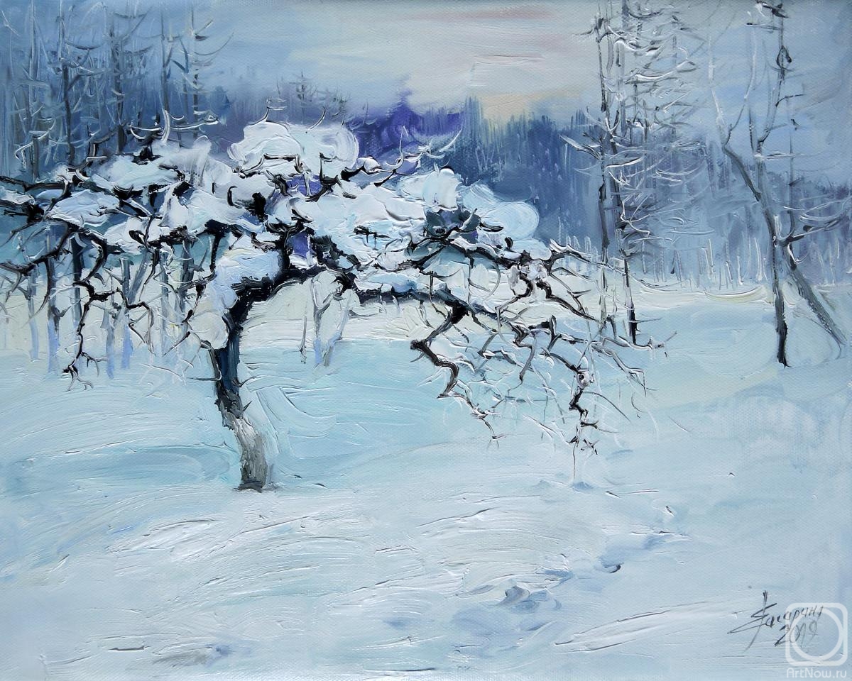 Gagarina Elena. Apple tree in the snow