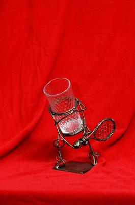 Original metal cup holder "Tennis player in a bethand". Rozhin yuri