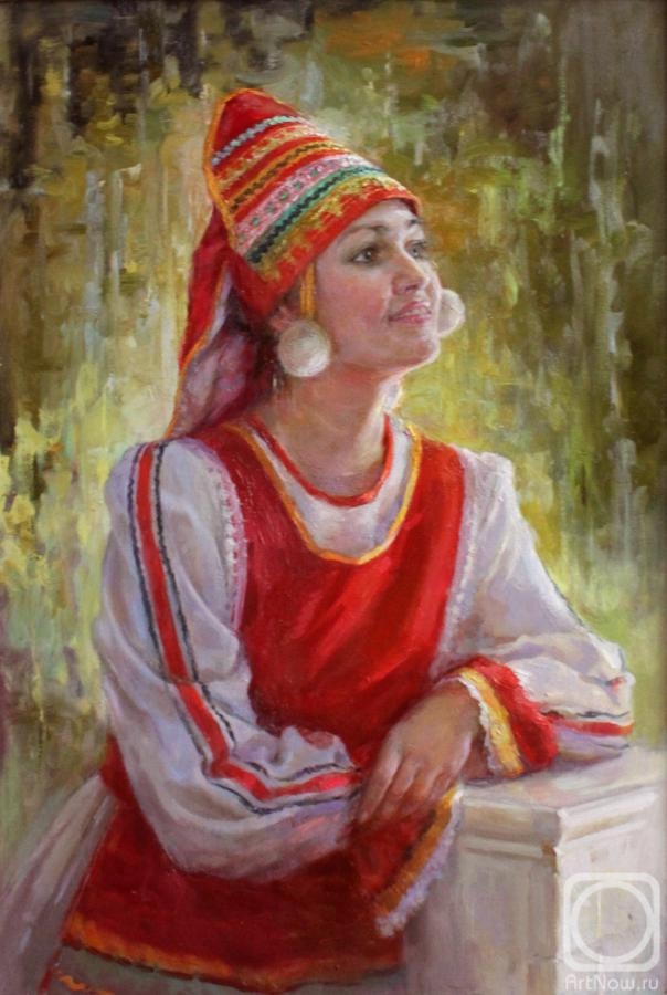 Rybina-Egorova Alena. Girl in a stylized Mordovian costume