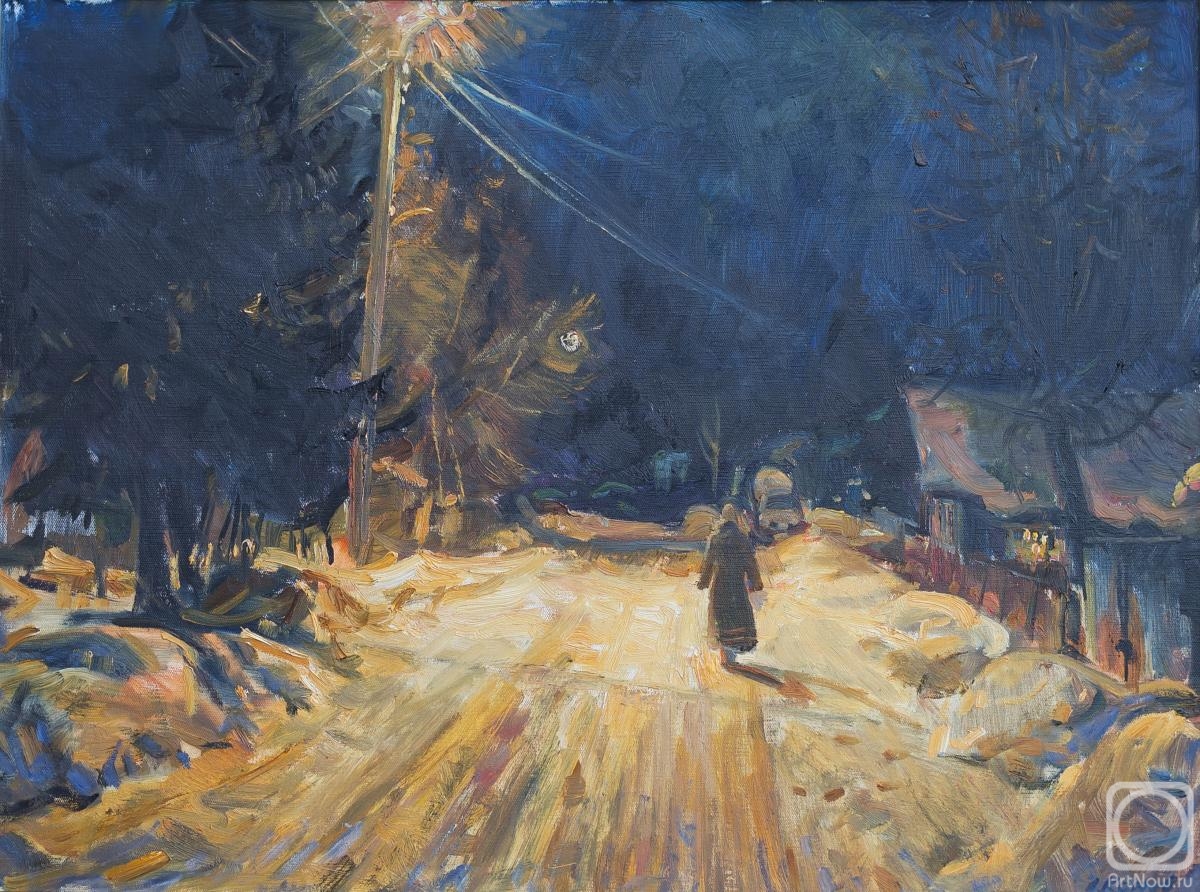 Komov Alexey. Night landscape. Luzhkov lane