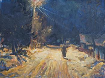 Night landscape. Luzhkov lane (Night Landscape With Staffage). Komov Alexey