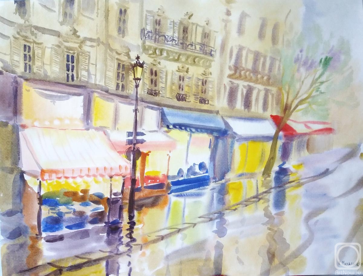 Mikhalskaya Katya. Rain on the Boulevard Haussmann