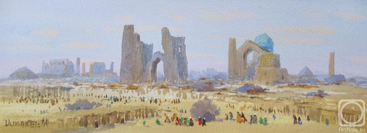 Mukhamedov Ulugbek. View of the ruins of the Bibi Khanum Mosque in Samarkand