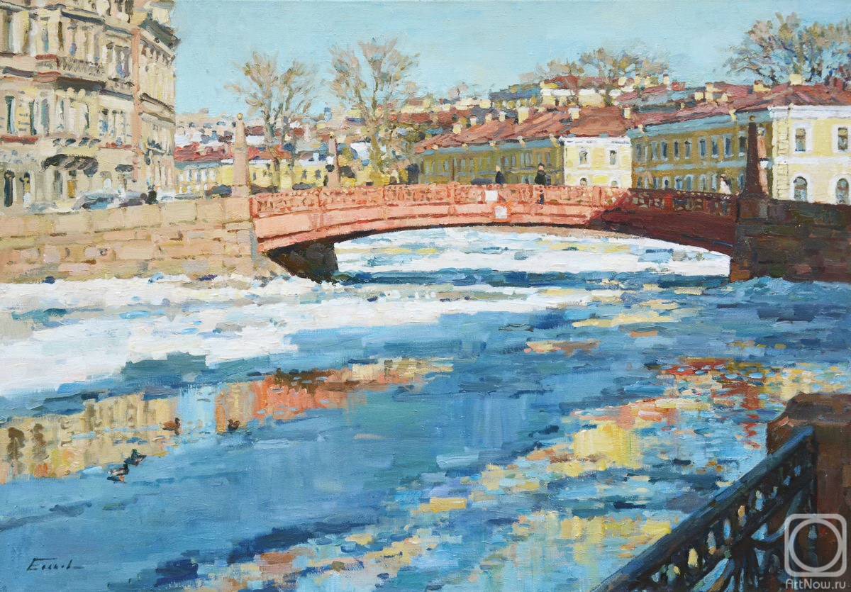 Eskov Pavel. Spring in red bridge