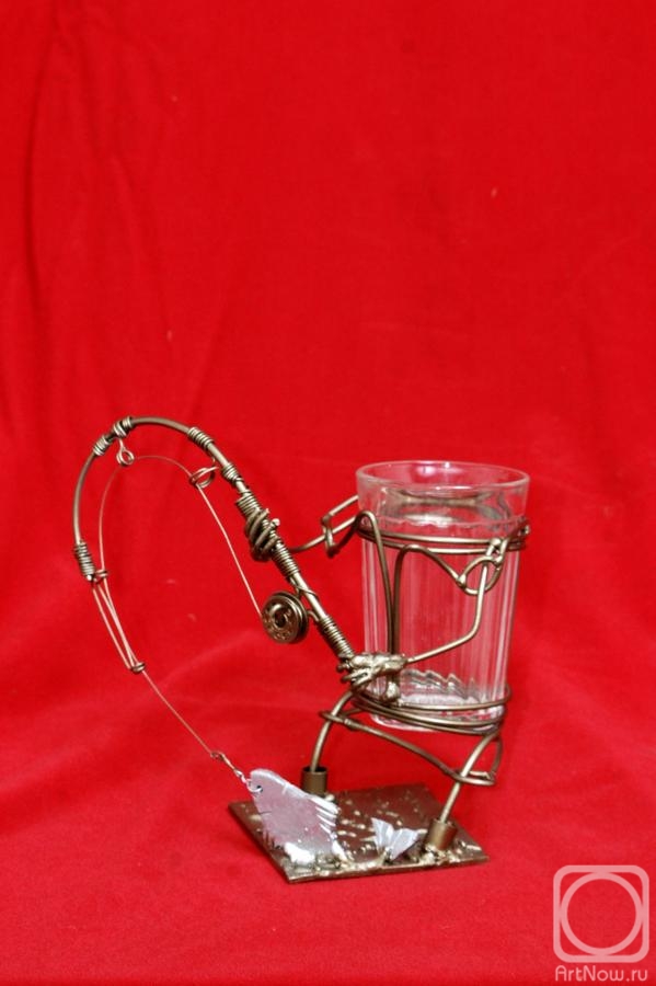 Rozhin yuri. Original metal cup holder "Excitement of summer fishing"