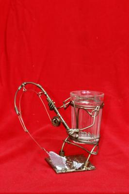 Original metal cup holder "Excitement of summer fishing". Rozhin yuri