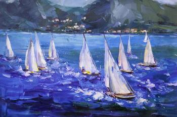 Regatta. Blue-white landscape of N4 (A Gift On Any Case). Rodries Jose