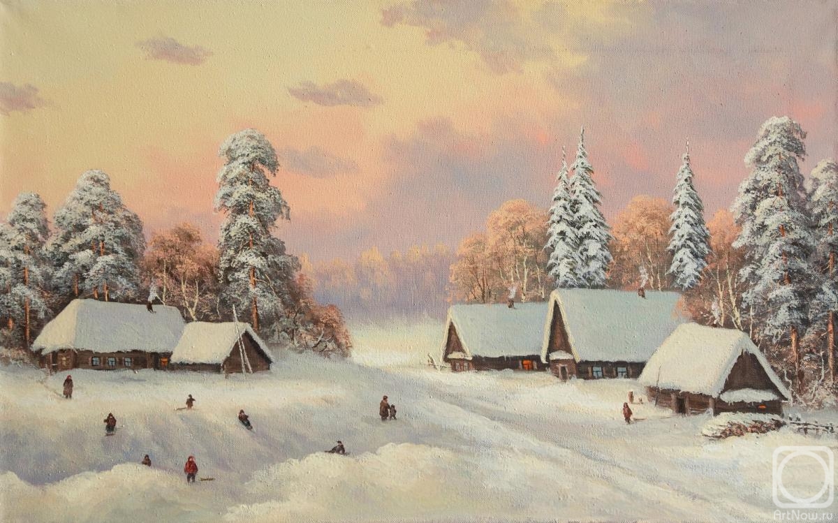 Lyamin Nikolay. Winter day in the village