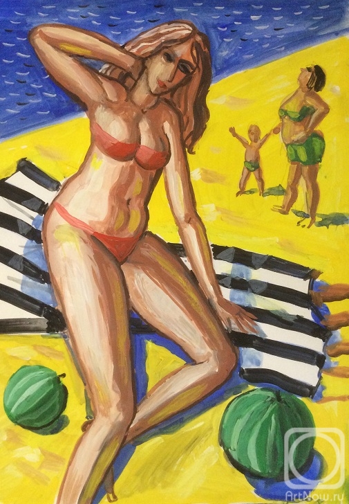 Chernov Vladimir. Girl and watermelons