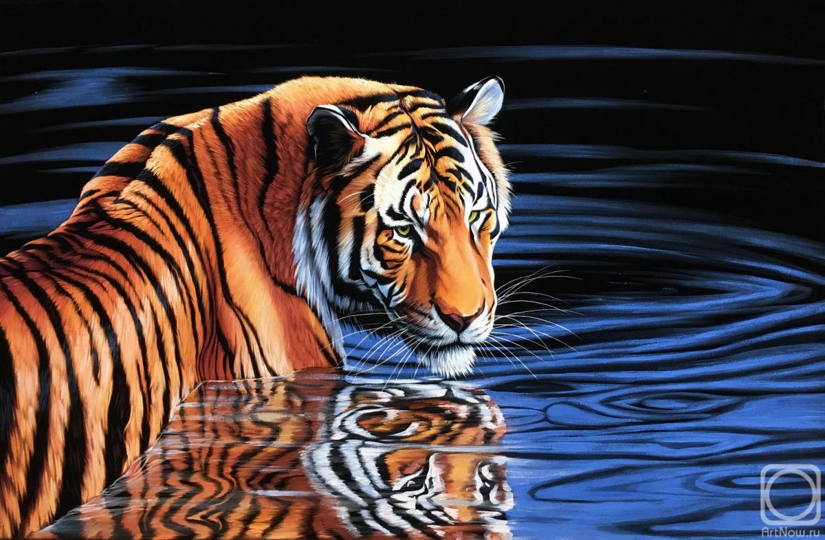 Ebzeev Shaharbi. Tiger in the Water