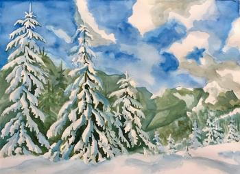 Spruce under the snow. Lukaneva Larissa