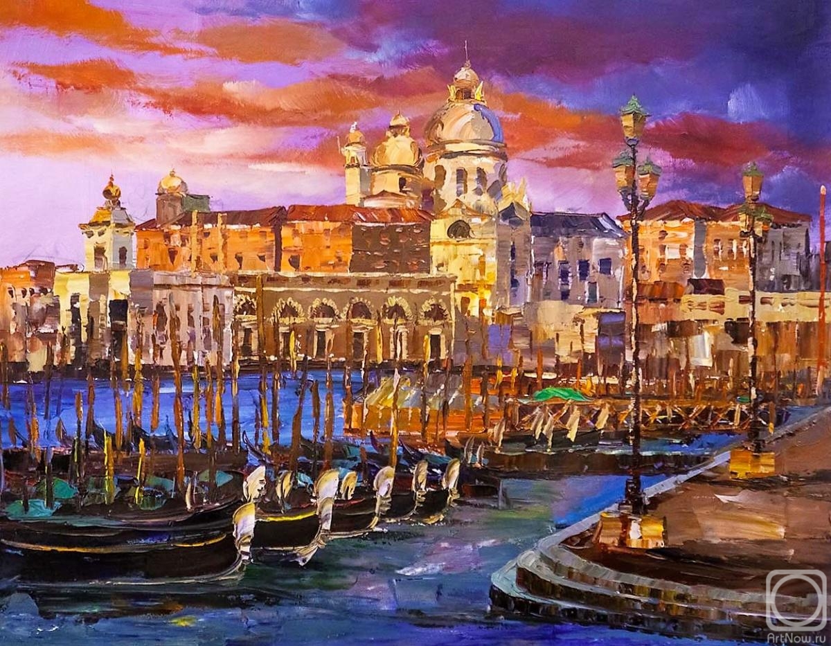 Rodries Jose. View of the Cathedral of Santa Maria della Salute. Sunset