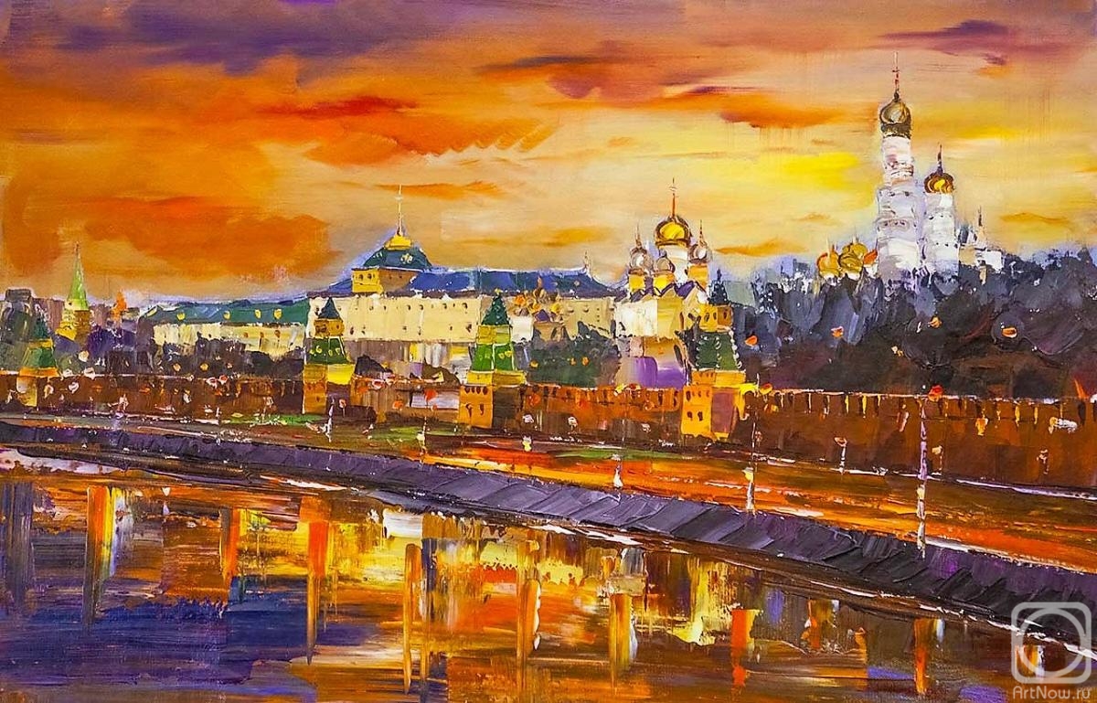 Rodries Jose. Golden-domed Moscow. Sunset