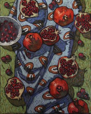 Still life with pomegranates. Leonova Nataliya