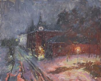 Orel. The night snowstorm (Smear Technique Russia). Komov Alexey