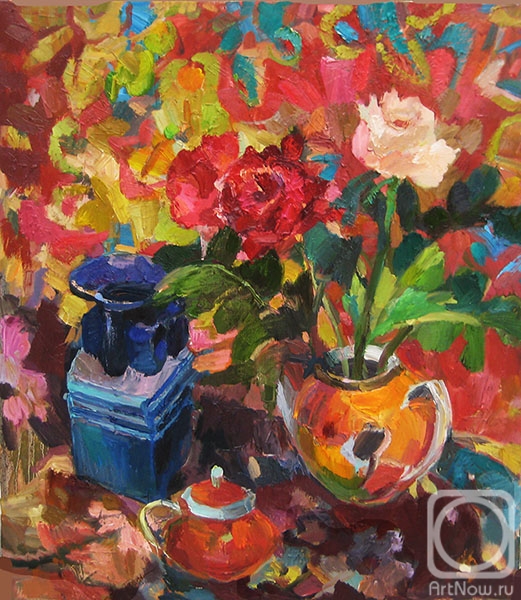Bocharova Anna. Roses in a teapot