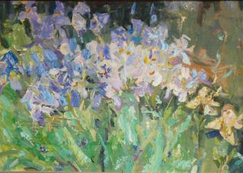 Irises and cornflowers. The plein air ( ). Komov Alexey