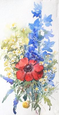 Summer bouquet with delphinium