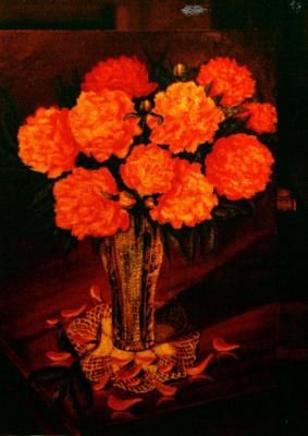 Peonies in a crystal Vase. Abaimov Vladimir