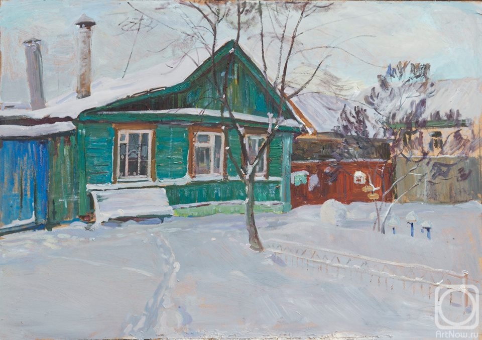 Komov Alexey. Winter street on the outskirts of the city of Orel