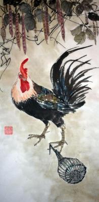 Rooster and cricket