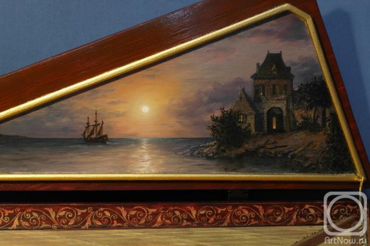 Artyushkin Yuri. Painting on the cover of a homemade harpsichord