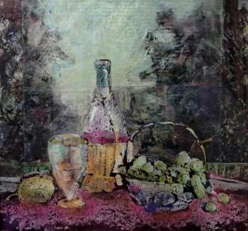 Still life with pink wine. Borisov Mikhail