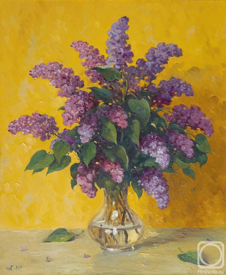 Alexandrovsky Alexander. Lilac against the yellow wall