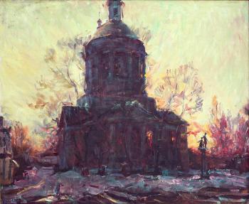 The evening lights. The temple of Archangel Michael in Orel. Komov Alexey
