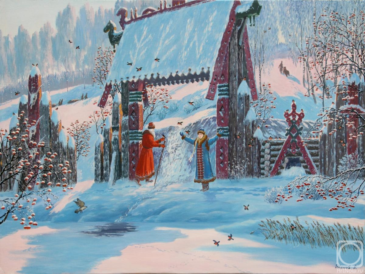 Ivanov Vsevolod. Santa Claus and the Snow Maiden at the source of Ledich
