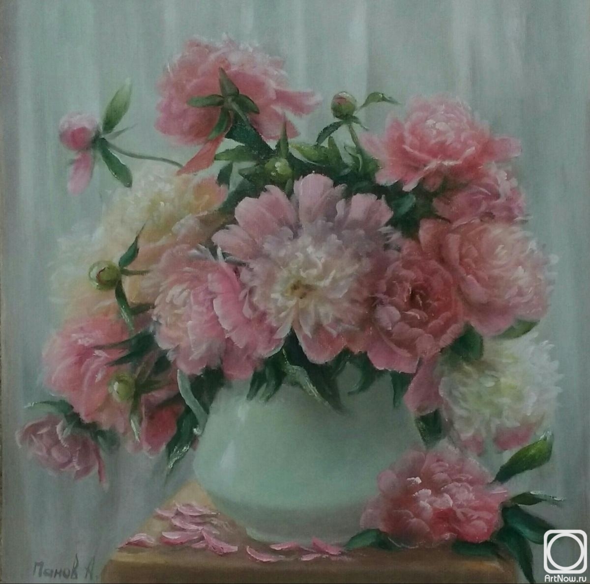 Panov Aleksandr. Bouquet of pink peonies