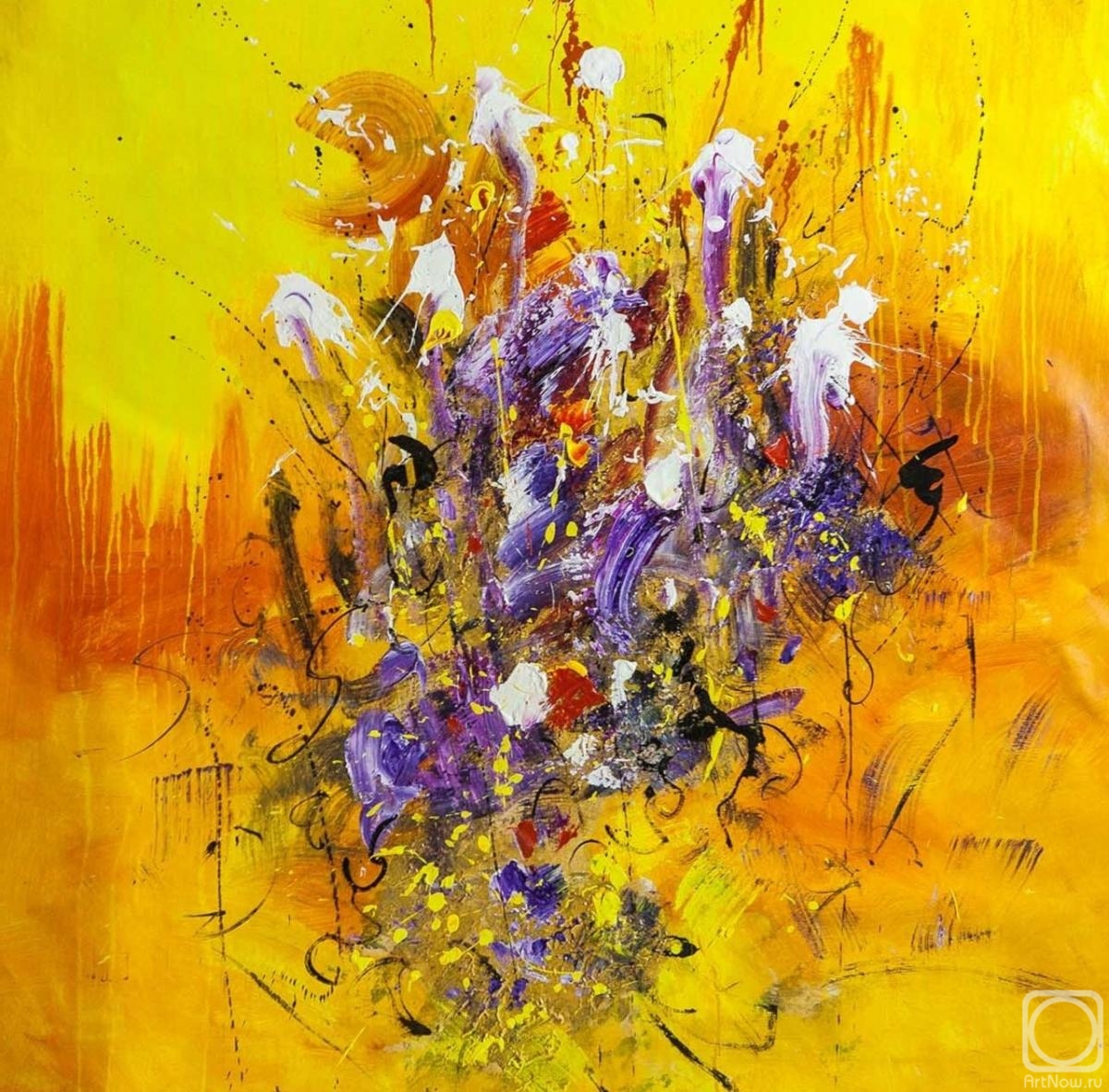 Dupree Brian. Irises on a yellow background