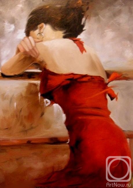 Девушка в красном (по картине Andre Kohn)» картина Гужвой Людмилы маслом на  холсте — купить на ArtNow.ru