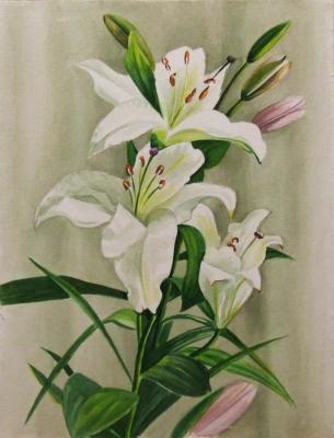 White lilies. Levina Galina
